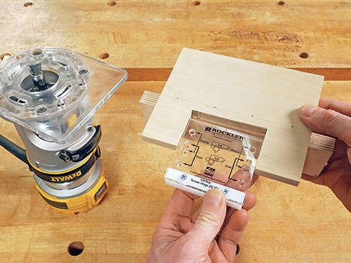 Using jig it to measure interior of shop-made mortising jig