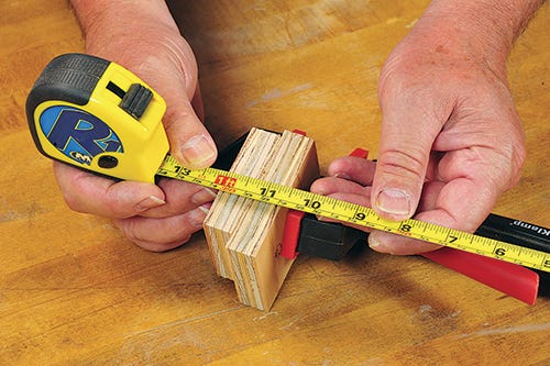 Measuring ganged pieces of plywood