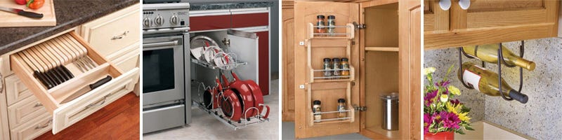 Variety of kitchen storage solutions