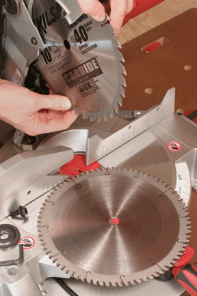 Different options for miter saw blade tooth count