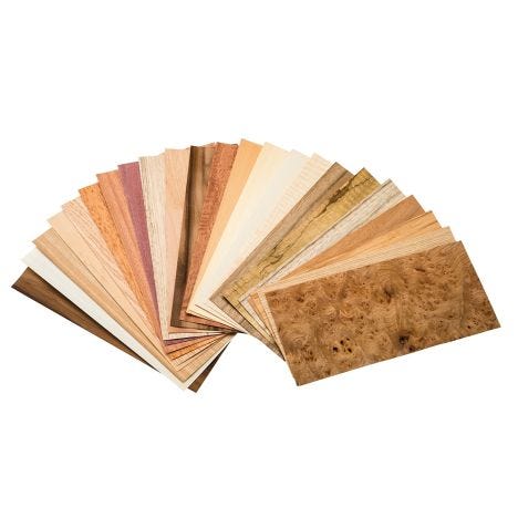 Collection of domestic and exotic veneer panels