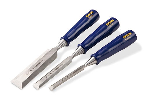 A set of bench chisels with composite handles