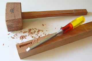 mortise cut with mortising chisel