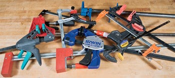 Collection of spring loaded bar clamps