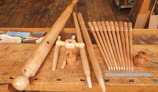 Woodturning project with multiple duplicated spindles