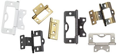 Collection of various no-mortise hinges