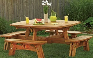 outdoor square pinic table