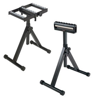 Roller stands for outfeed table