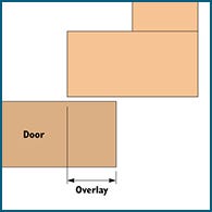 Overlay cabinet door diagram