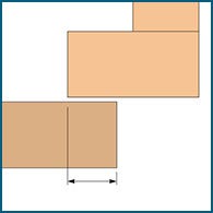 Diagram of an overlay-style cabinet door