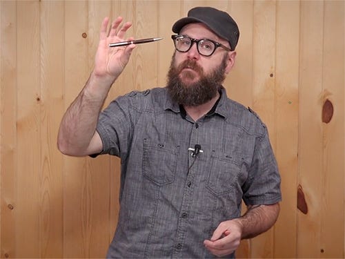 Displaying a slimline pen turned on a lathe