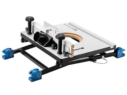 Rockler convertible router table folded for storage