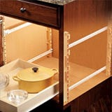 Cross-section example of pull-out drawer slides for kitchen cabinets
