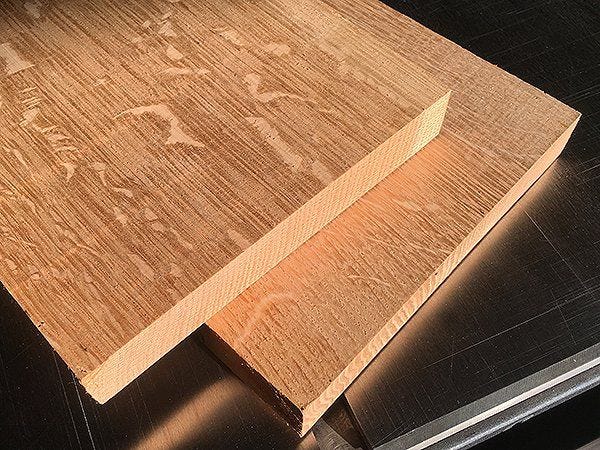 Stack of quarter sawn white oak boards