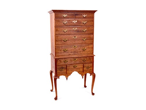 Completed antique replica queen anne highboy project