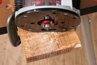 Routed rabbet cut on frame