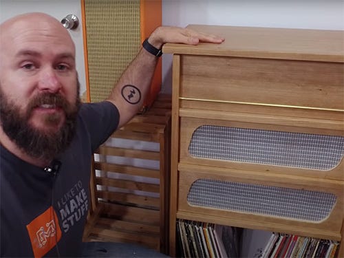 David Picciuto's cherry plywood stereo cabinet