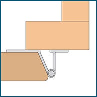 Diagram of a reverse bevel hinge