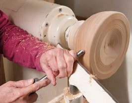 Rough turning a redwood burl bowl blank