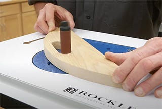 router table and spindle sander combo in use