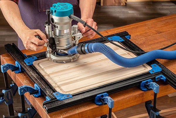 using router to cut juice groove in cutting board