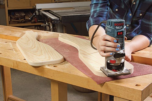 Routing the sharp edges of adirondack chair parts