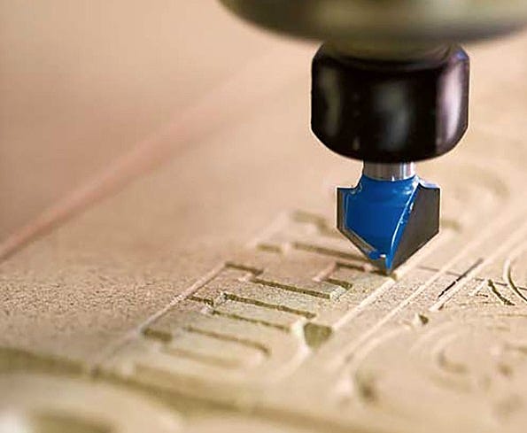 Cutting lettering for a sign with a cnc router