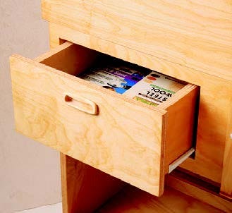Storage drawer in sanding cart cabinet