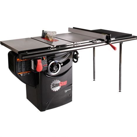 Sawstop professional table saw with extension table