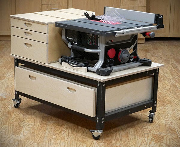 SawStop Compact Table Saw on mobile work station project