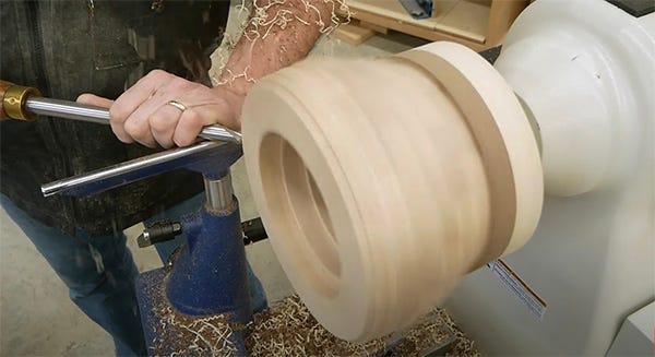 turning the bowl on a lathe