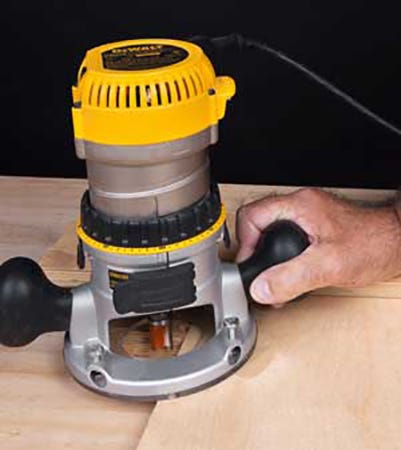 Setting up initial dado cut with a router
