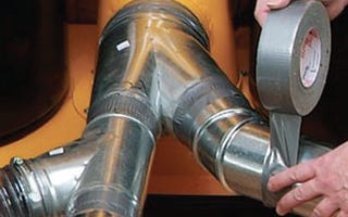 Sealing duct joints with duct tape