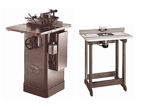 Comparison of a shaper and a router table