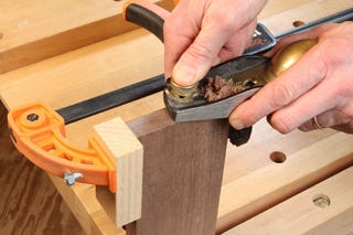 Flattening the end of a board with a block plane