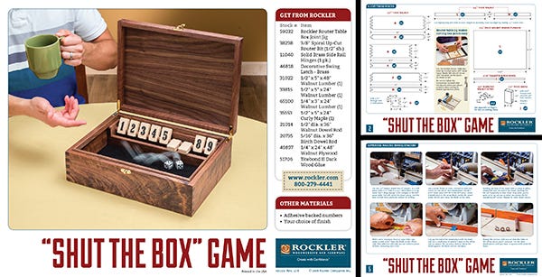 download button for shut the box game project plan