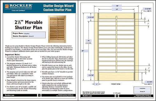 Example of diagrams from Rockler's shutter design wizard