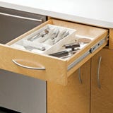Top view of a drawer mounted using side-mount drawer slides