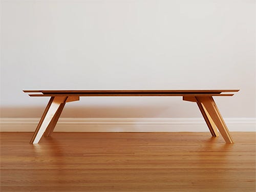 Full-size coffee table made from baltic birch plywood