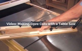 making cove cuts with a table saw video screenshot