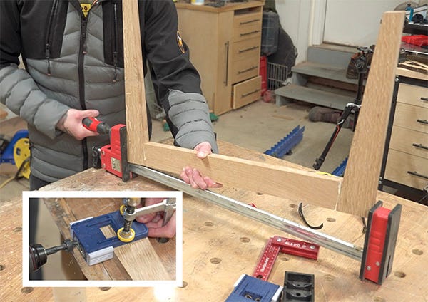 assembling furniture parts with dowels