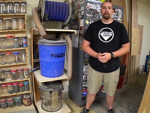 Paul Jackman's space saving dust collection cart