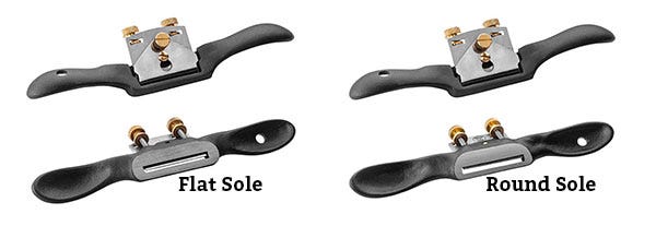 flat sole and round sole spokeshaves