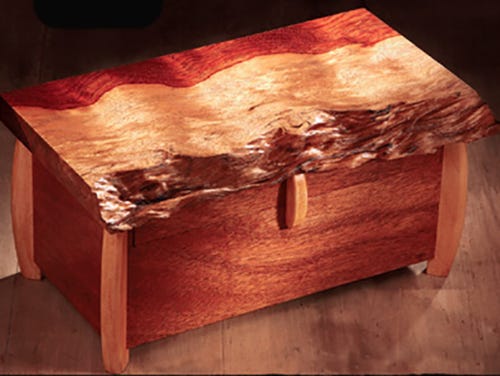 Small gift box created with a waney edged board
