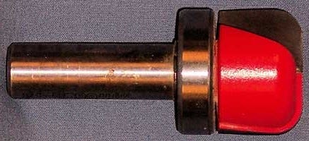 Close-up of a dish carving router bit in storage case
