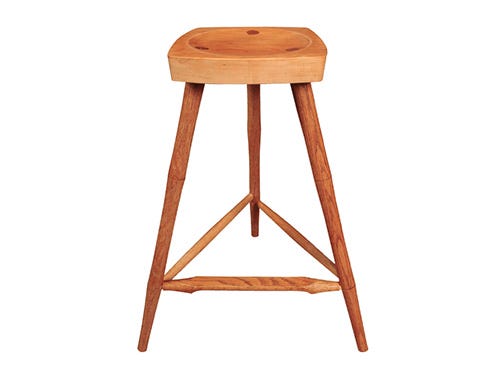 Turned woodturning shop stool