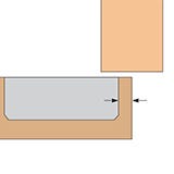 Diagram of the distance between door edge and hinge installation