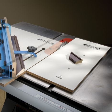 Rockler table saw crosscut sled with drop off platform