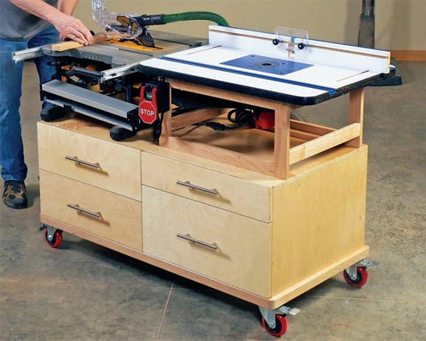 Router clearance table cart