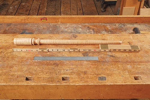 Measuring turnings with steel rule and folding rulers